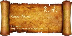 Kass Ákos névjegykártya